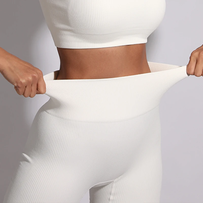 Seamless Yoga Shorts Women Ribbed Bicycles Workout Ribbed Sports Short Leggings Fitness Summer High Waist Gym Cycling Shorts
