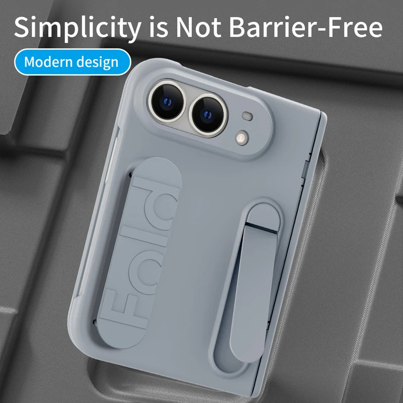 Luxury PC + Silicone Wristband Case with Invisible Bracket and Front HD Glass Protection