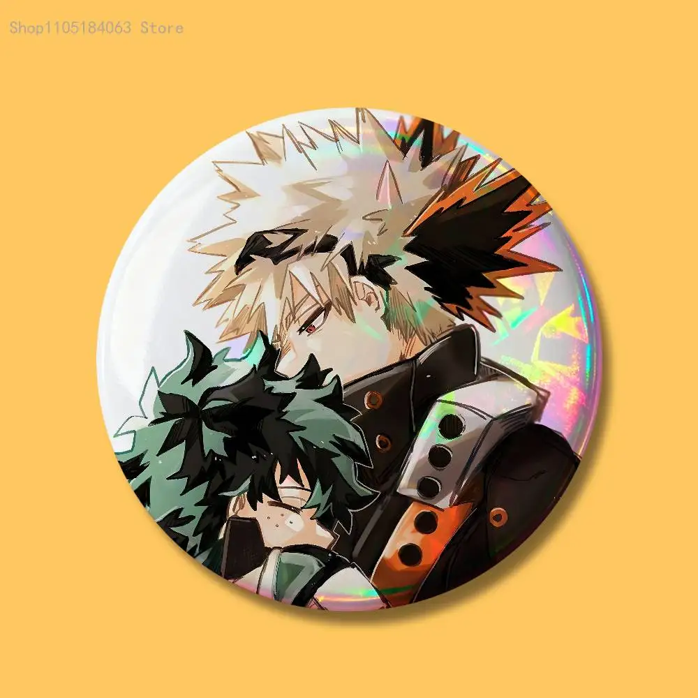 Deku Bakugou Shouto Hero A-Academia Abzeichen 32 44 58 75 mm rund Cosplay Pin Bag Decor Fans sammeln Freunde Geschenke Brosche Souvenir – Detail 10