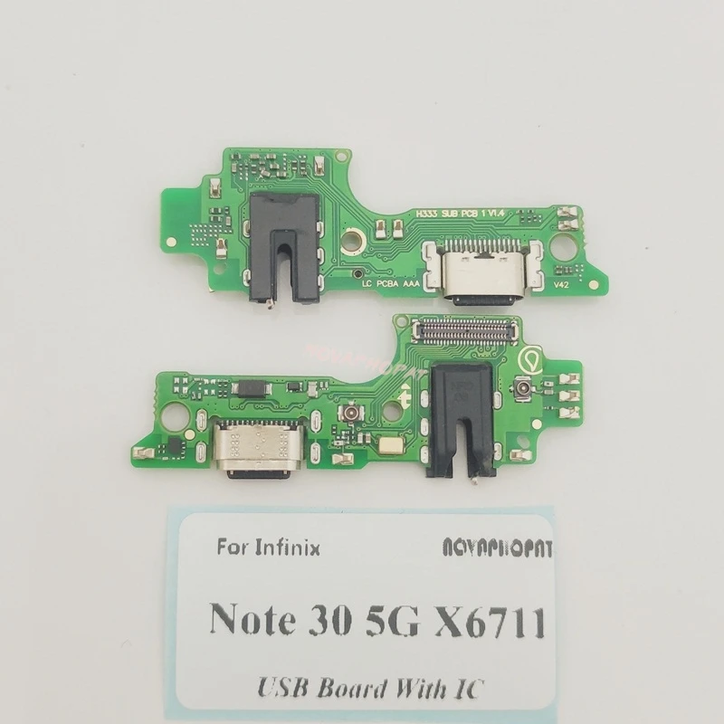 Зарядная док-станция для Infinix Note 30 5G X6711, USB-порт, разъем для наушников, аудиоразъем, микрофон, зарядная плата с IC