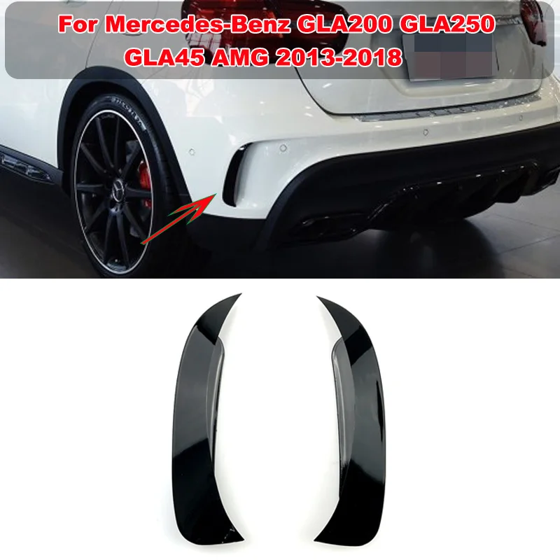 

X156 Rear Bumper Splitter Canards Air Vent Cover Flaps Trim For Mercedes-Benz GLA200 GLA250 GLA45 AMG 2013-2018 Car Accessories