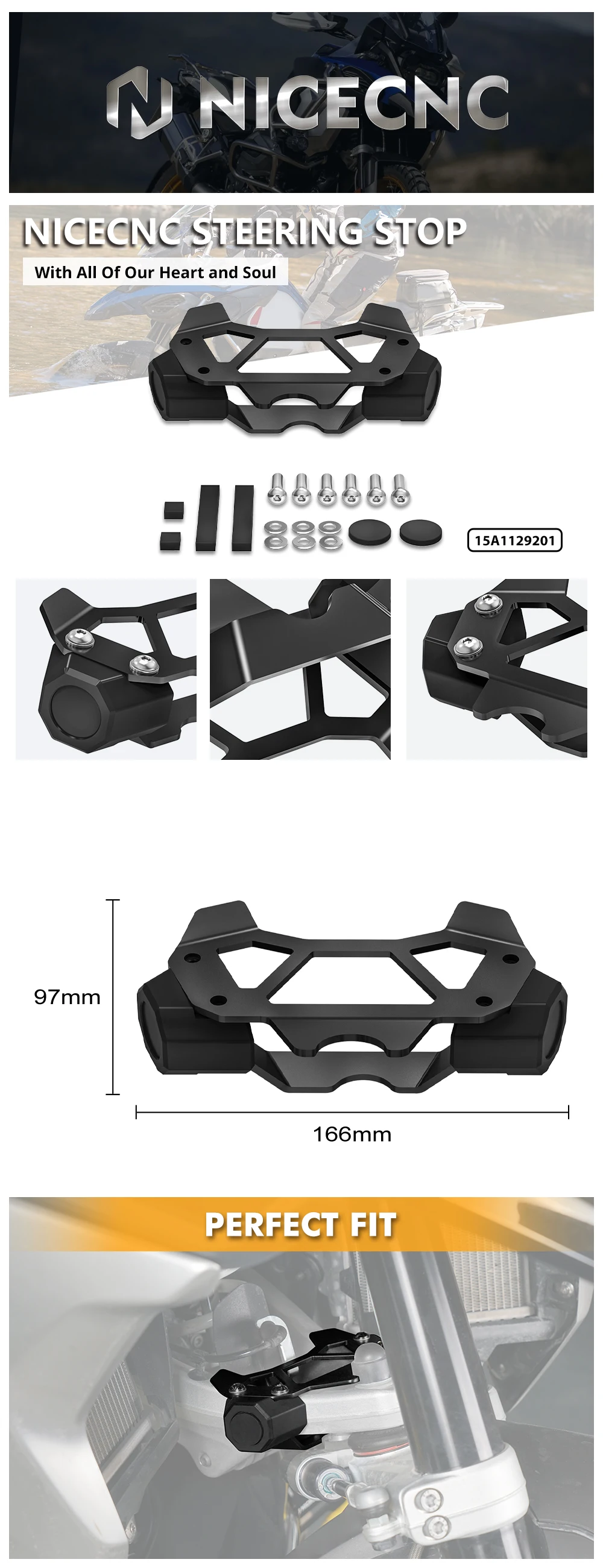Lenkungsstopper für BMW R1200GS R1250GS Lenkradbegrenzer R1250GS Adventure GSA 2018-2023 R1200GS R 1200 GS GSA 2016-2018 – Detail 1