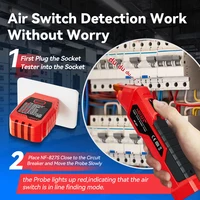 NOYAFA Automatic Circuit Breaker Finder NF-827S Fuse Socket Tester US 120V Circuit Switch Finder Electrician Diagnostic Tool 2