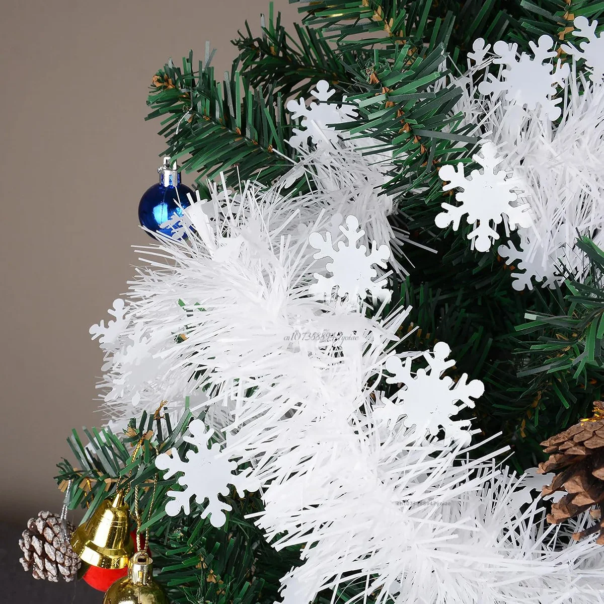 2M Christmas Cane Ribbons with Snowflakes DIY Garland Xmas Tree Ornaments