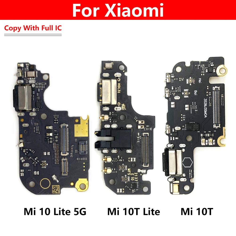 10 Pcs USB Charging Port Charger Board For Xiaomi Mi 10 Lite 5G / Mi 10T Pro / Mi 10T Lite Charge Flex Cable Dock Plug Connector
