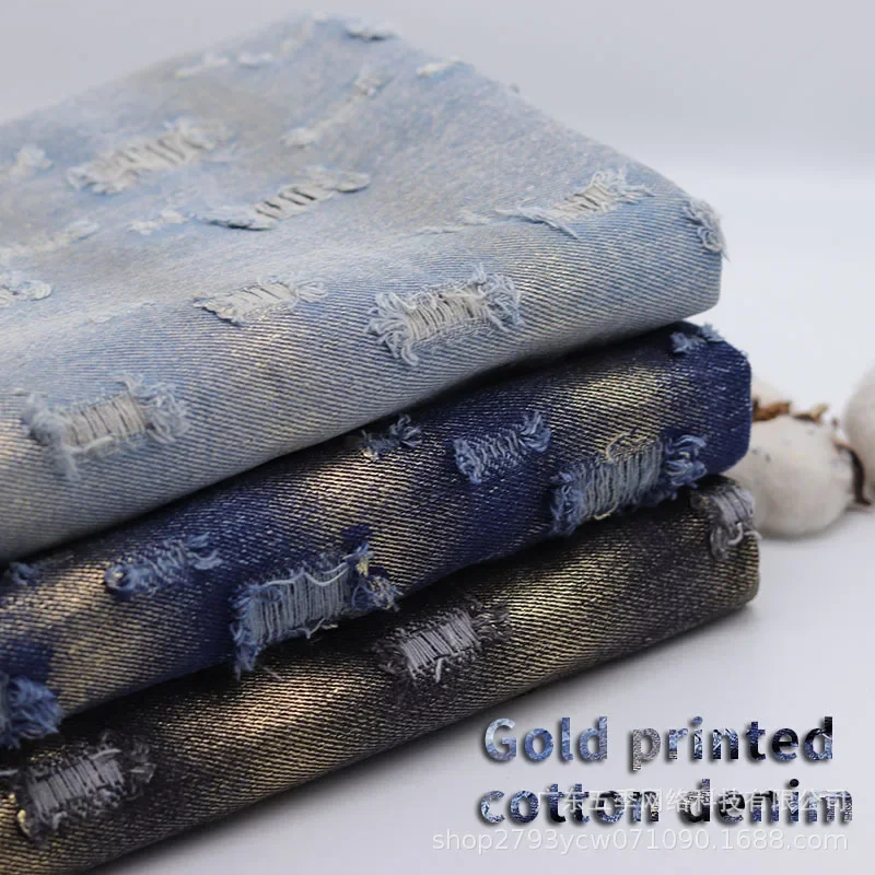 Vintage Thickened Non-Stretch Denim Fabric For Clothing And Bag Manufacturing Distressed Washable Raw Material From China