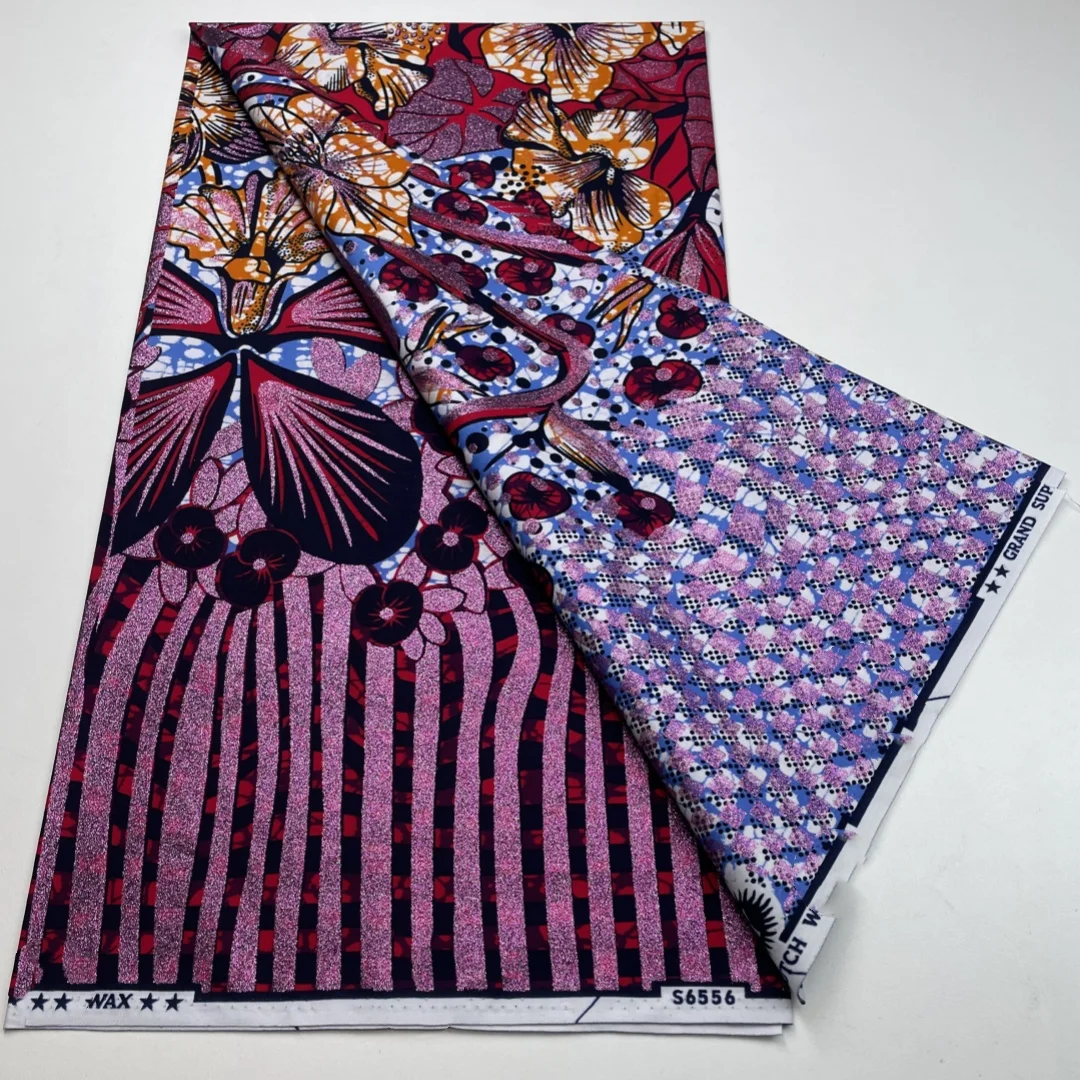 New Design 100% Cotton Top Quality Golden Supe-V Wax African Fabric For Wedding Dress Making Craft Loincloth C35