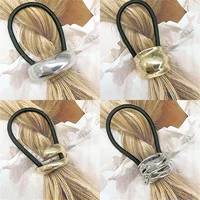 Metal geometric ponytail hair tie, simple and versatile small rubber band hair tie 1