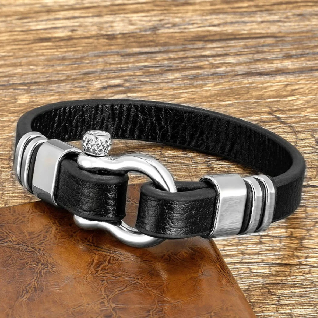

Trendy Fashion New Woman Man Female Design PU Leather Gold stainless Geometric Buckle Bracelets fashion Women's bracelet Bijoux