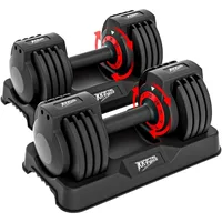25/55lbs Adjustable Dumbbells Set with Anti-Slip Handle