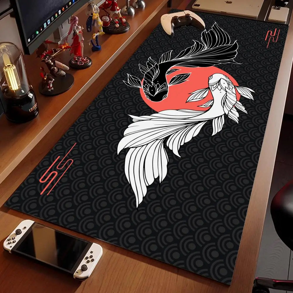

Japanese koi Mouse Pad PC gaming mousepad Large rubber pads laptop desk pad XXL non-slip Computer accessories keyboard mouse mat