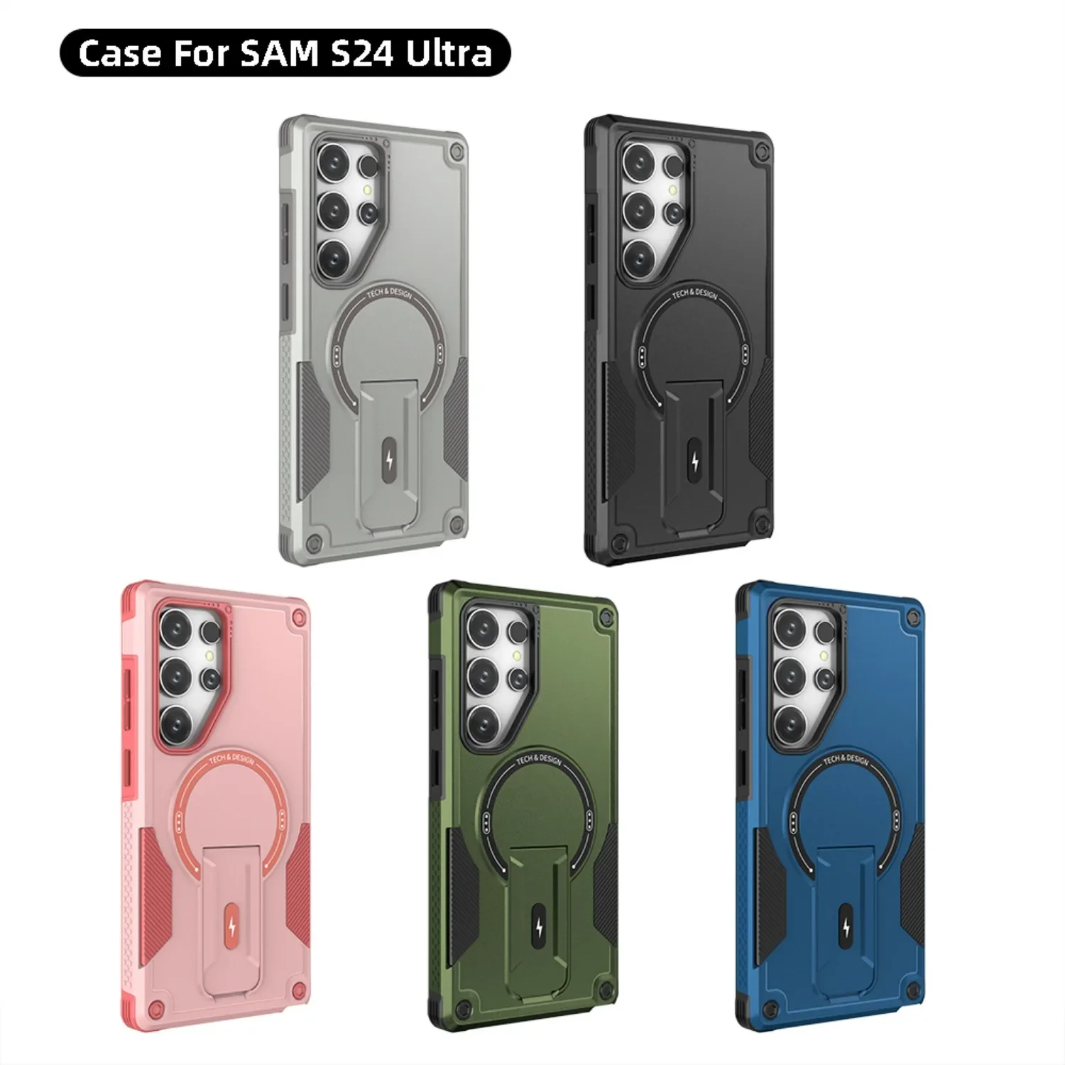 Magnetic Wireless Charging Case with Holder and Anti-Fall Protection
