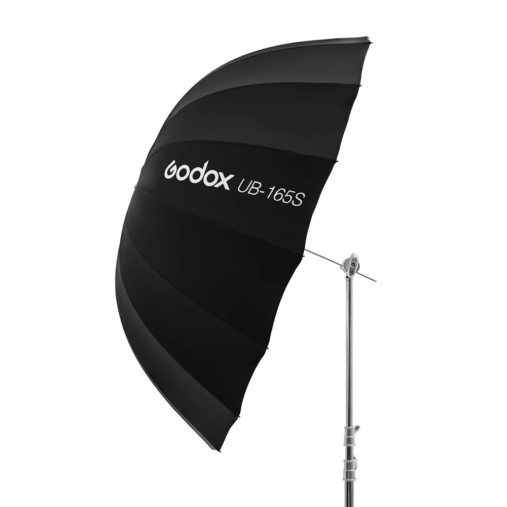 고독스 UB-165S 65인치(165cm) 파라볼릭 블랙 반사 우산 스튜디오 조명 우산 (블랙 실버 디퓨저 커버 천 포함)