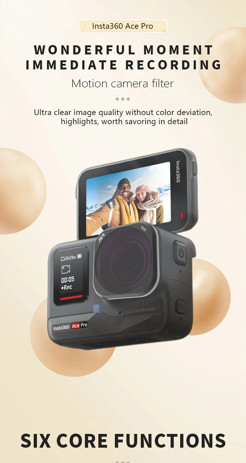 Description Picture 2 of itemFor Insta360 Ace/Ace Pro 1/2 Panorama Sports Camera Lens Filter UV CPL ND Filter ND8/16/32/64PL Night/Star/Macro 10X Accessories