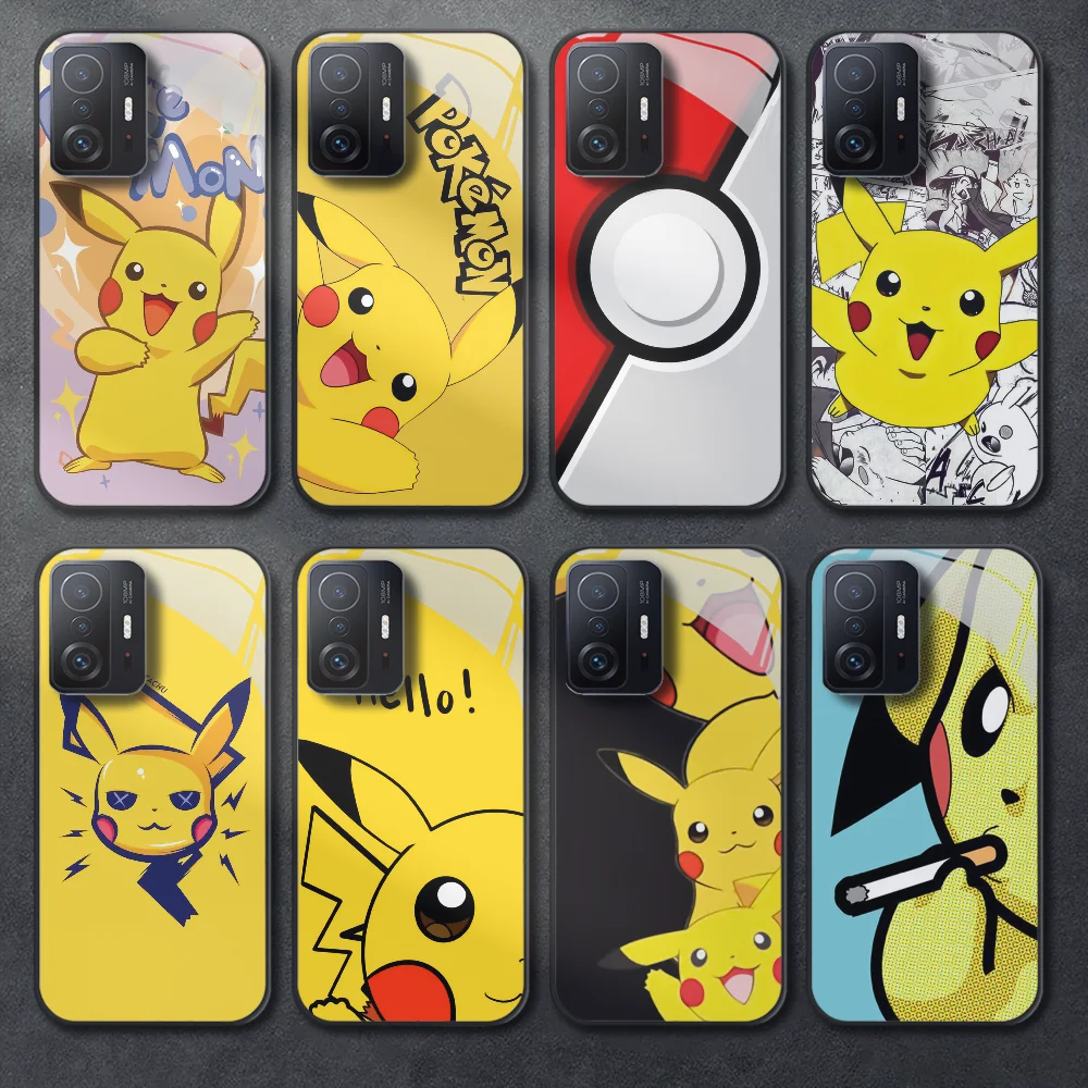 Чехол для телефона из закаленного стекла Pokemo Pikachu, милый ультра-чехол, Xiaomi Mi X3, X4, F5, 11, 12, 13 T, S Pro Lite