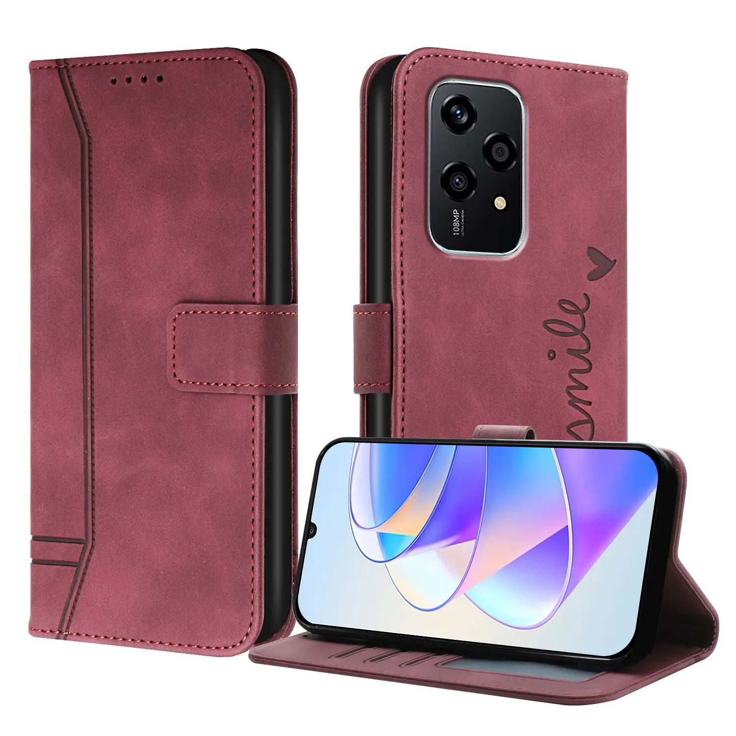 Leather Flip Wallet Phone Case with Card Slot