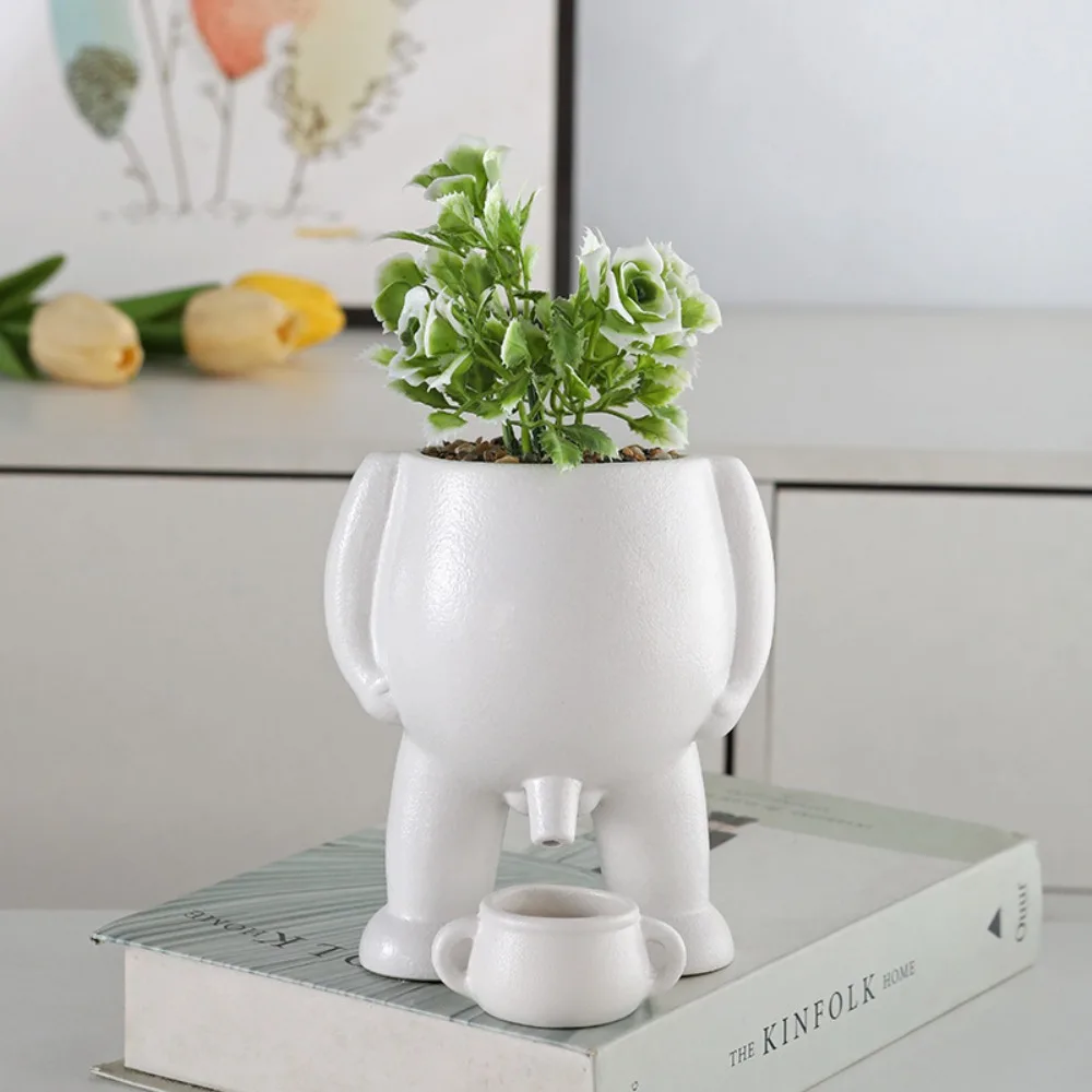 Funny Resin Funny Flowerpot Creative Piss Pot Shape Flower Pots With Drainage Holes Figure Vases for Home Office Decor - 4