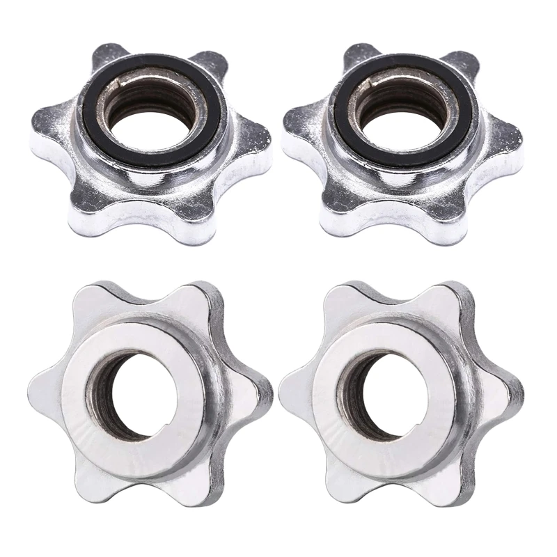 2Pcs 25mm Barbell Spinlock Collars Hex Nut Anti Slip Barbell Spin Lock