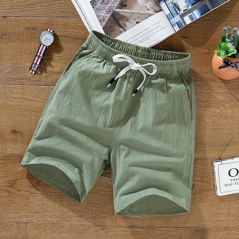 Sommer Shorts Männer Feste Beiläufige Shorts Männer 100% Baumwolle Cargo-Shorts Marke Strand Shorts Baumwolle Leinen Boardshort Asien Größe M-9XL – Detail 14