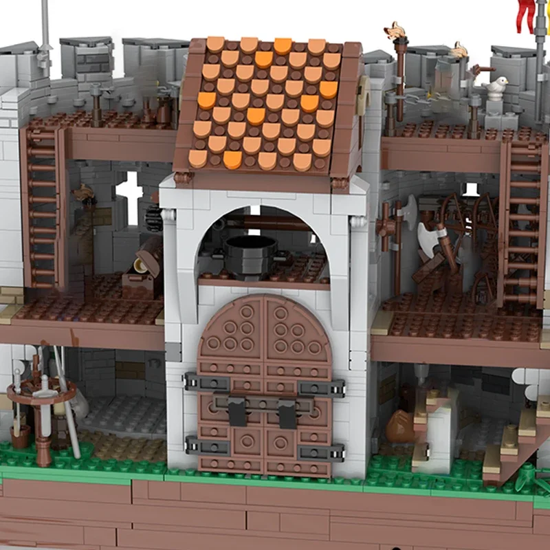 중세 모델 Moc 빌딩 브릭, 브릭텐슈타인 성 문, 기술 블록 선물, 크리스마스 장난감, DIY 세트 조립
