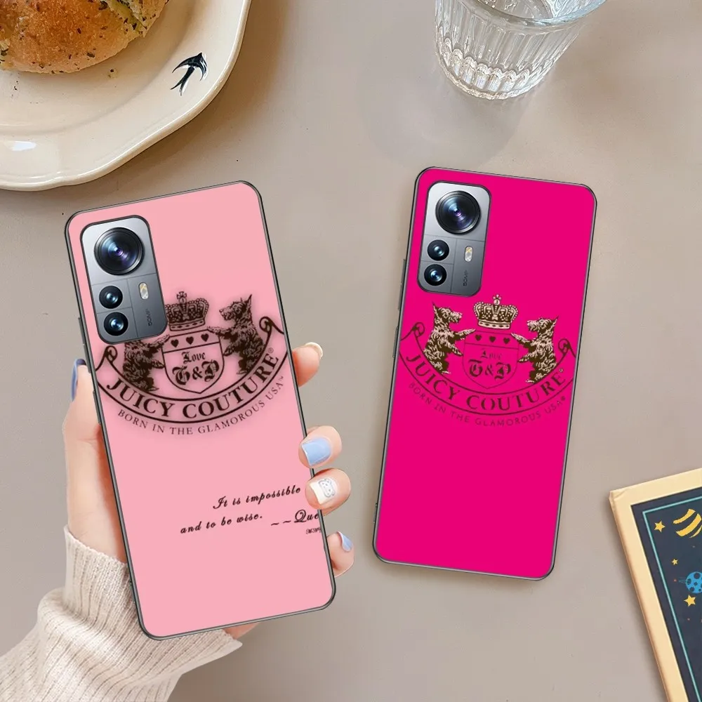 A-Couturers-Juicyes  Phone Case For Xiaomi 13 12 11 Redmi Note12 Poco F5 F4 Series Soft Black Phone Cover