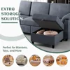 Convertible Sectional Sofa Couch, 3 Seat L Shaped Sofa with Removable Pillows Linen Fabric Small Couch Gray Children's Sofas 5