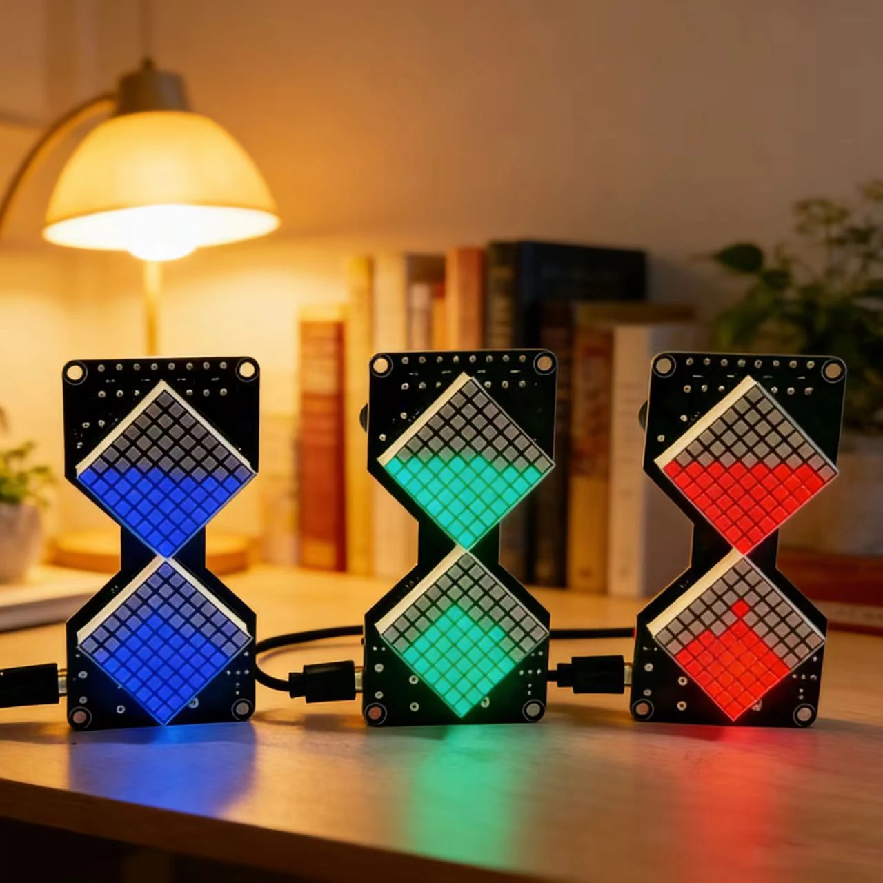 DIY 전자 키트 중력 감지 타이머 LED 도트 매트릭스 전자 모래시계 마이크로 USB 5V 학교 납땜 훈련 키트