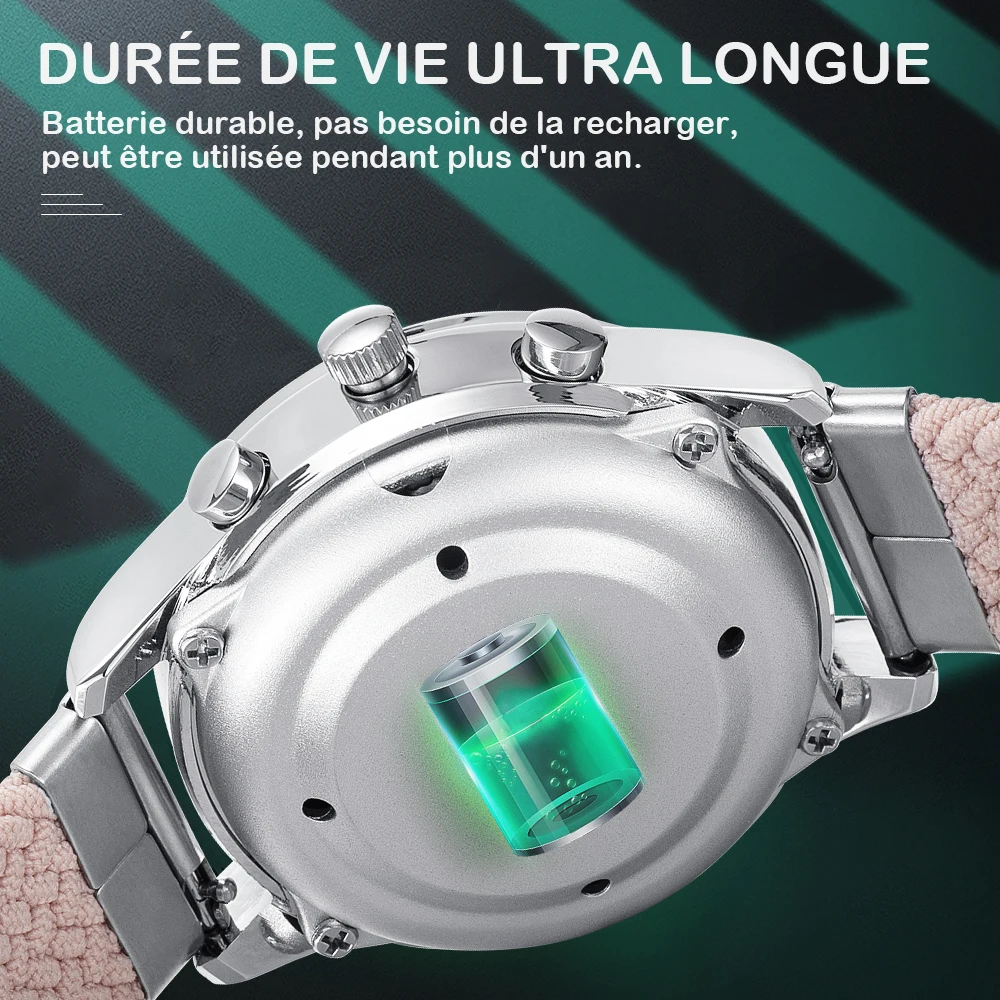 Hearkent English Talking Watch Fashion Nylon Strap Women Quartz Watch with  Alarm Clock Hourly Chime Voice Blind Wrist Watches 5