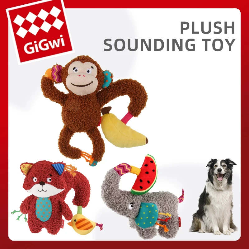 GiGwi Plush Squeak Dog Toy Fleece Durable Chewing Pet Molar Toy Chew