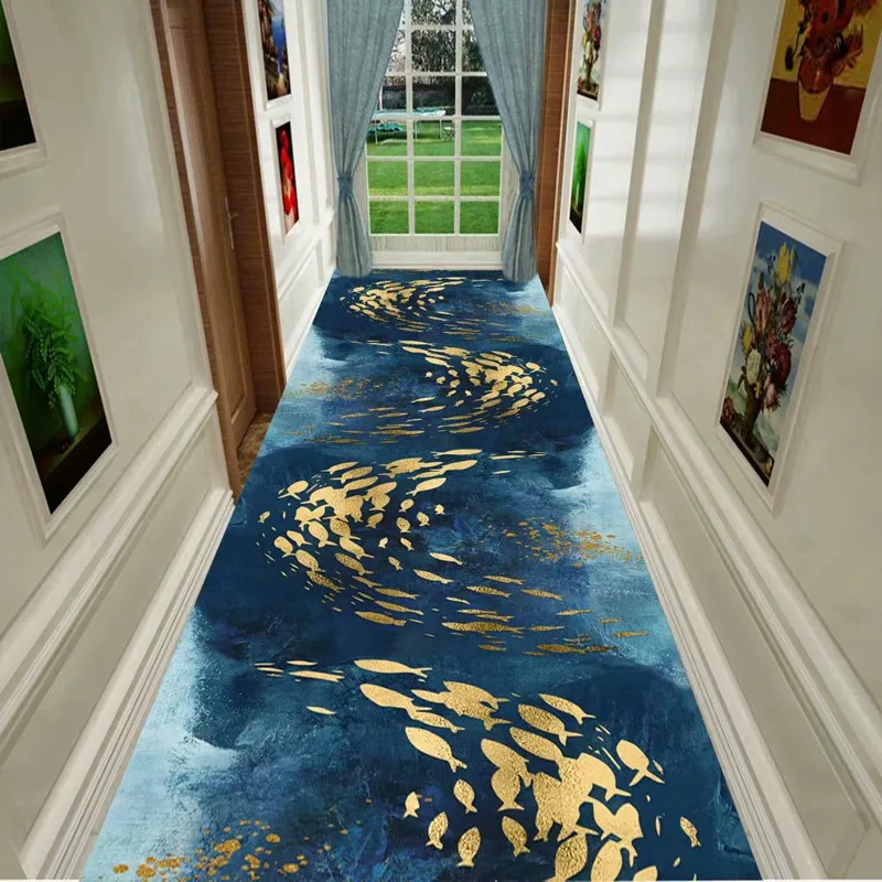 

Pontoon Bridge Hallway Corridor 3D Carpet Pastoral Living Room Area Rug Long Passageway Bedroom Rug Landscape Kitchen Floor Mat