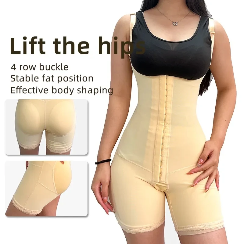 

Fajas Post Parto Corset Shapewear Women Full Body Shaper Bodysuit Open Crotch Corset Waist Trainer Shaping Underwear