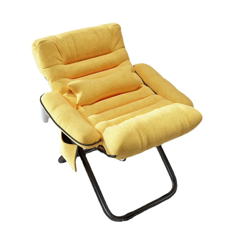 Household Lazy Sofa Chair Living Room With Armrests Leisure Lounge Chair Simple Foldable Single Rocking With Headrest