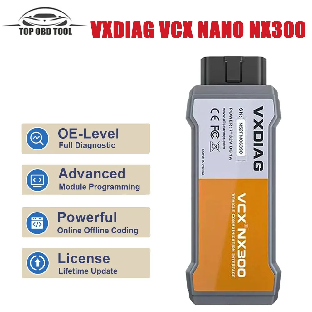 

VXDIAG VCX NANO NX300 For 2014D Dice Automotive OBD2 Code Reader OE Full Diagnostic Tool J2534 Programming ECU Coding Clear Code