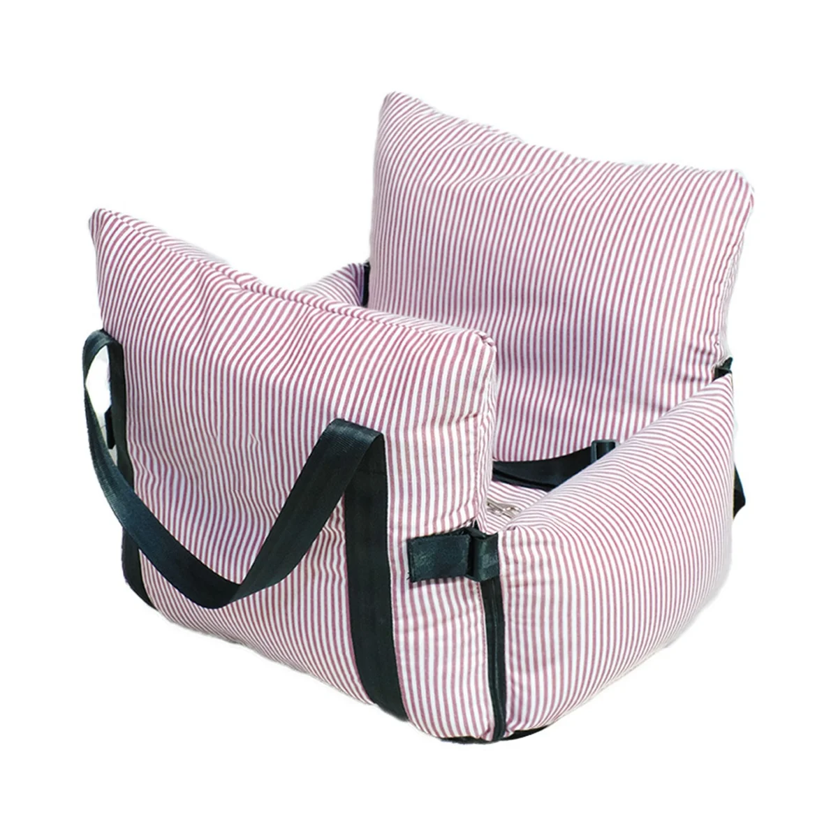 

New Pet Car Seat-Cat Bag Puppy-Car Back Seat-Protector Removable Handheld & Car Red Stripe