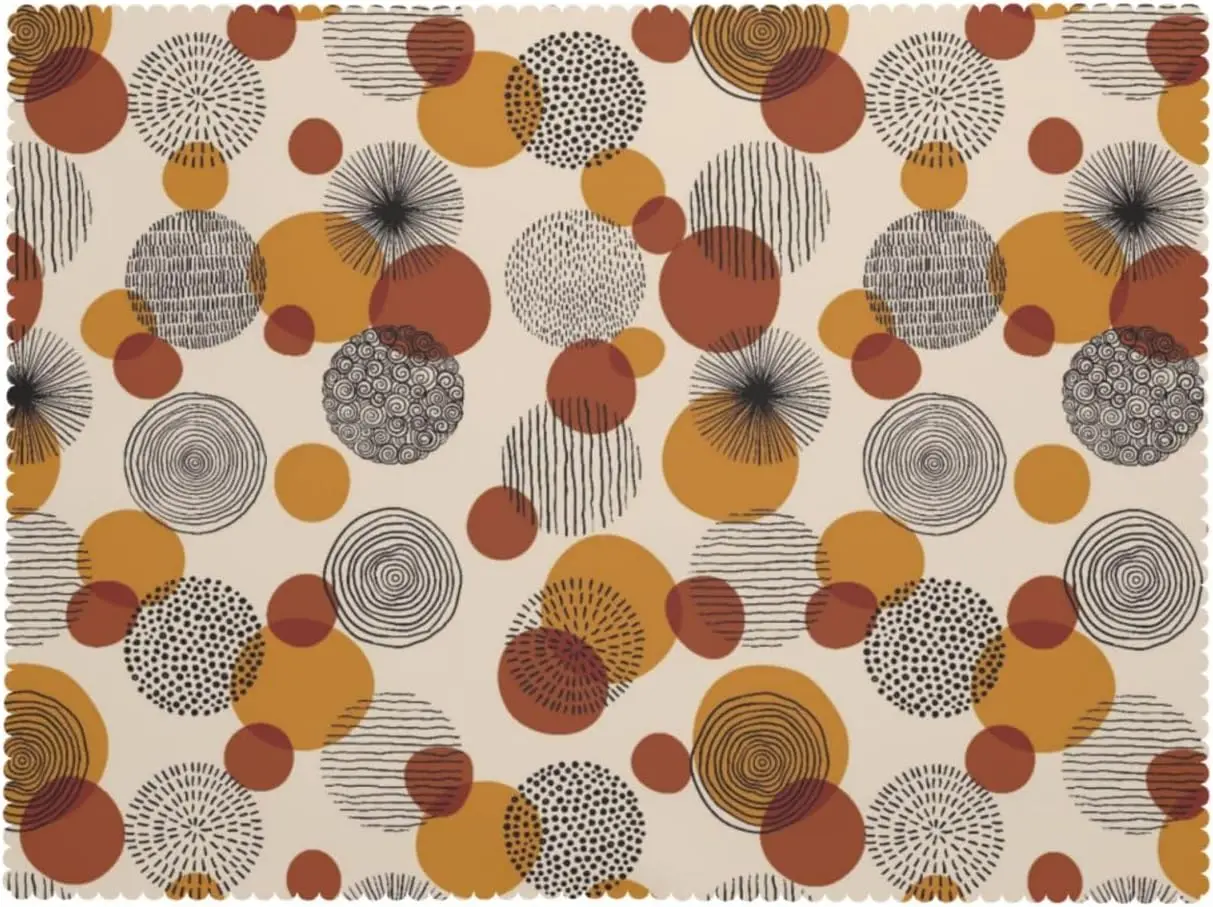 Nappe rectangulaire moderne à motifs géométriques abstraits, dessinée à la main, lavable, pour la maison, la salle à manger et la cuisine