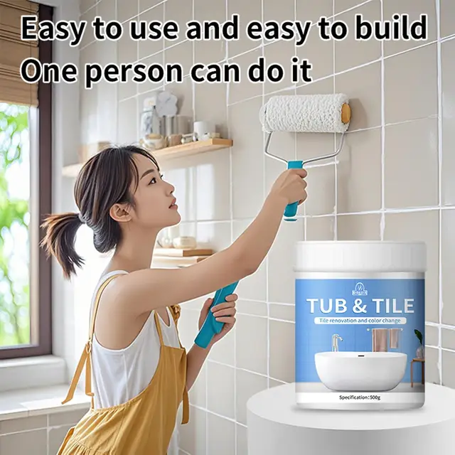 Kit di pittura per piastrelle da bagno Vernice per cambiamento di colore per piastrelle Vernice a base d'acqua per ristrutturazione in ceramica di vetro per vasche da bagno Lavandino 3