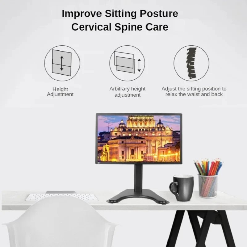 Monitor Bracket Monitor Stand Monitor Shelf Computer Stand Monitor Stand 14~32 Inch Desk Arm Large Base PC Displays Bracket Adjustable Height Mounts LCD LED Desktop VESA Monitor Support