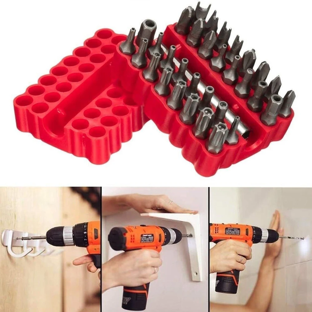 33pcs Magnetic Security Screwdriver Bit Torq Torx Hexagonal Star Spanner Electric Holder Bits Set
