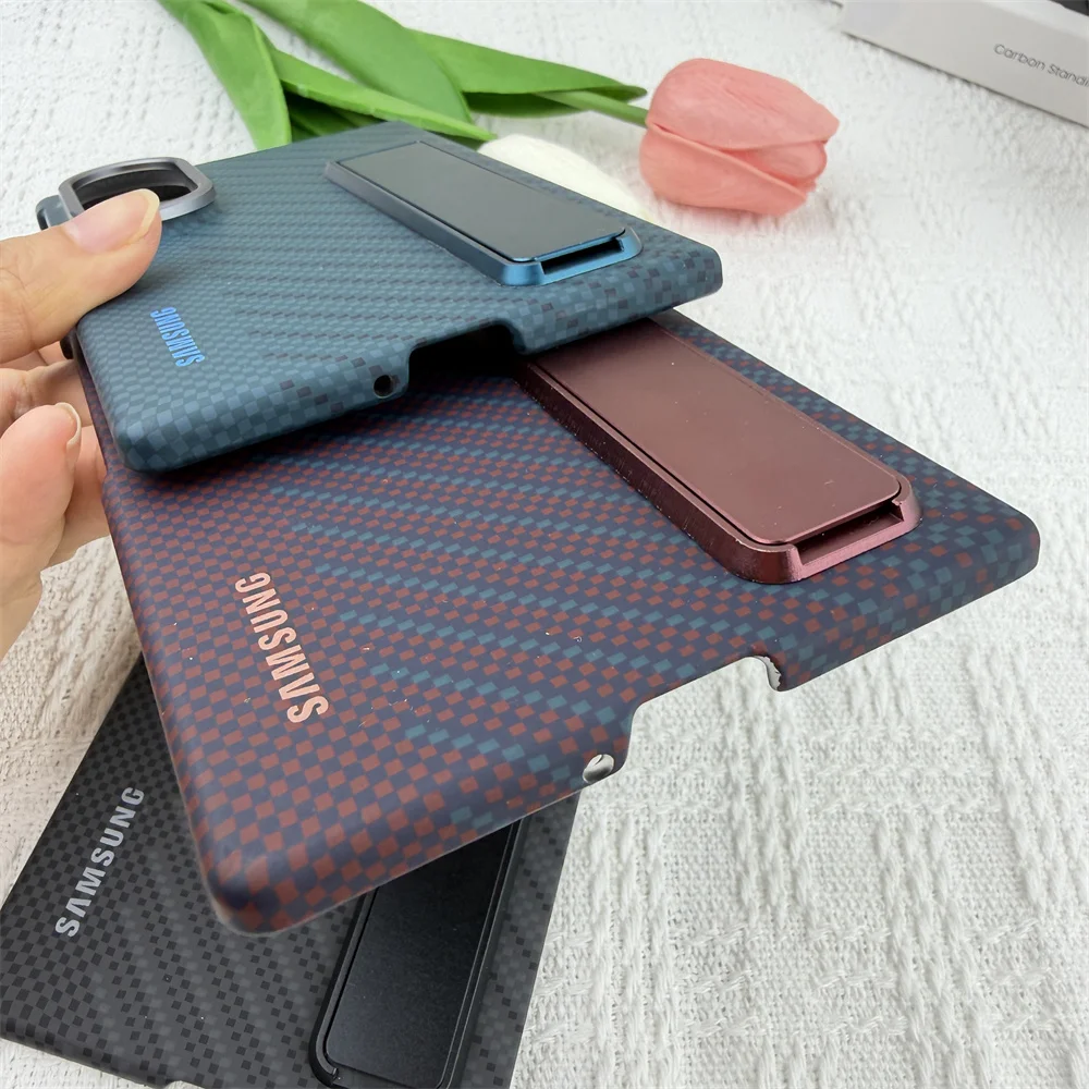 Carbon Fiber 5G Kickstand Case - Shockproof Protective Back Cover
