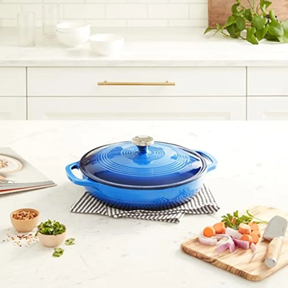 6-Qt Enamled Cast Iron Dutch Oven with Self Lid Cast Iron Pot Cast Iron  Cookware Nonstick, Turquoise - AliExpress