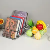Metal Wire Storage Basket with Handle Wrought Iron Art Fruit Vegetable Snacks Holder Bathroom Kitchen Sundries Container 5