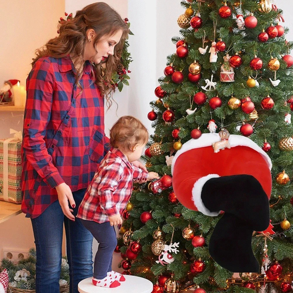 Creative Santa Legs Plush Christmas Tree Decoration Festive Character Topper Alternative Holiday Gift Pile Decor