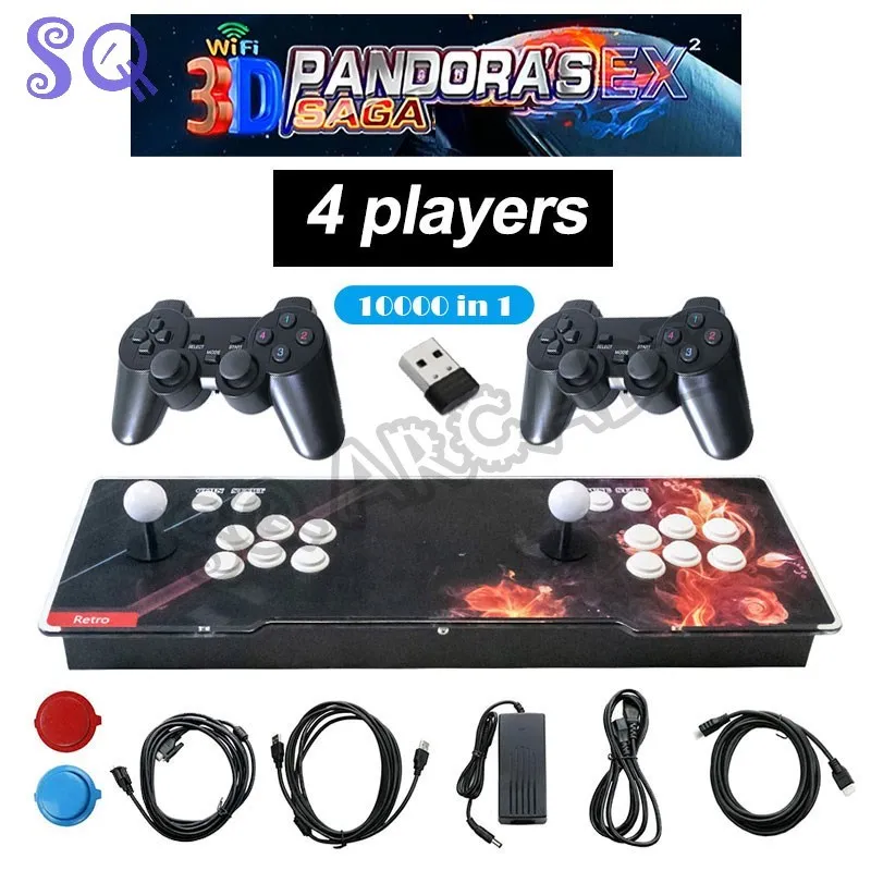 Pandora Saga Ex2 3D Wifi Arcade Box 10000 In 1 Giochi Zero Delay 6/8 Pulsanti Joystick 2 Player Ps2/Ps3 Controller Console Arcade