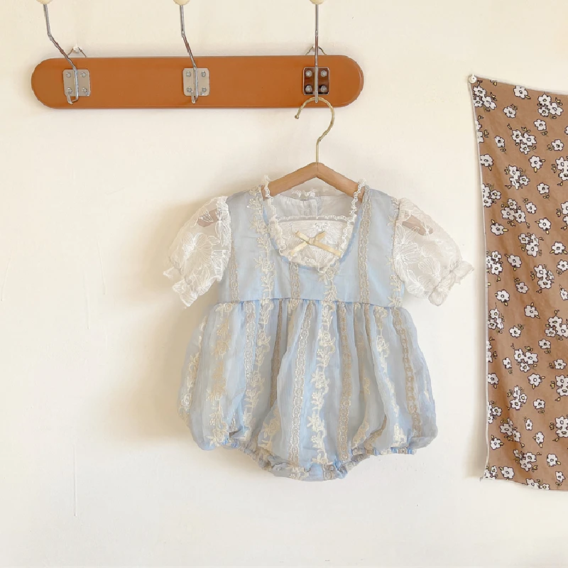 

Детское боди с коротким рукавом, из хлопка, с цветочным принтом