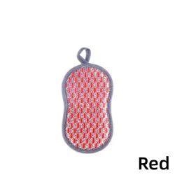 Premium Double-Sided Multi-Purpose Scrub Sponge for Kitchen and Household Cleaning (Red)