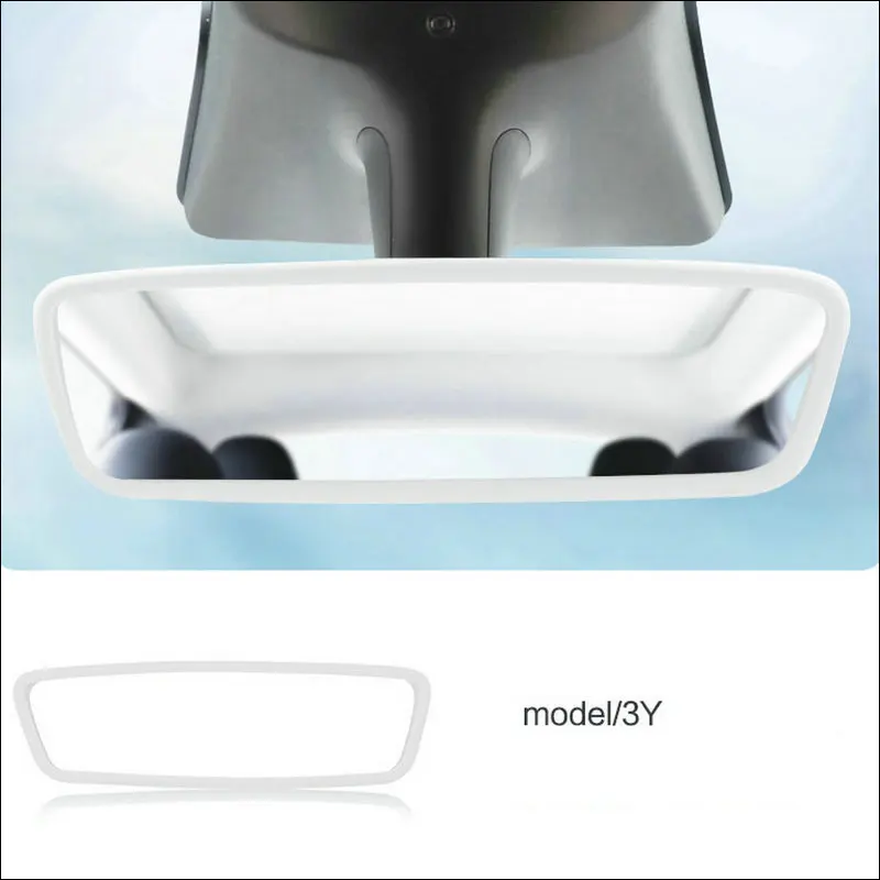 Per Tesla Modello 3 Modello Y 2022 2023 Accessori Interni Specchietto retrovisore Protezione Trim Decorazione In Silicone Telaio di Protezione Striscia