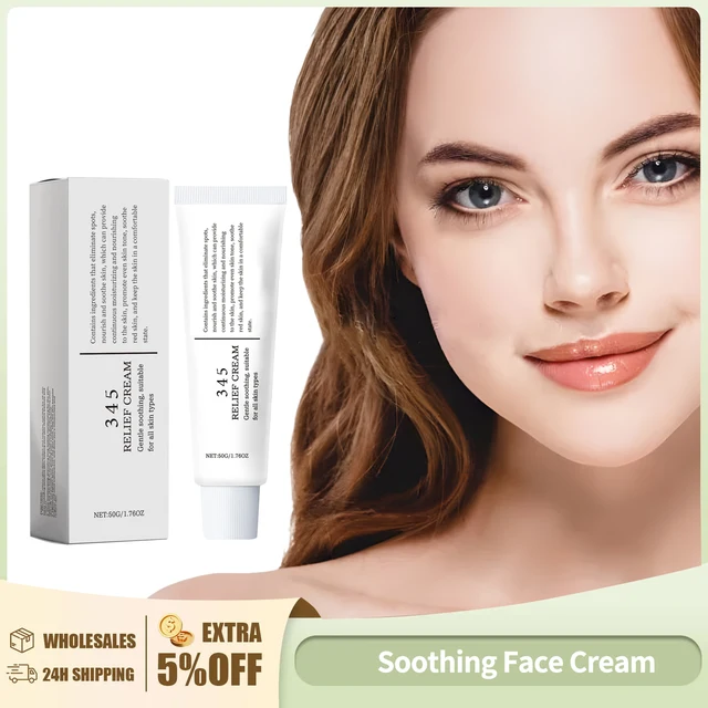 345 crème de soulagement réduire les rougeurs soin apaisant visage Lifting éclaircissant même ton de peau beauté hydratant crème lisse 50g 1