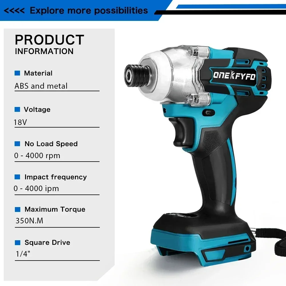 18V Cordless Electric Screwdriver Speed Brushless Impact Wrench Rechargable Drill Driver LED Light For Makita Battery 2