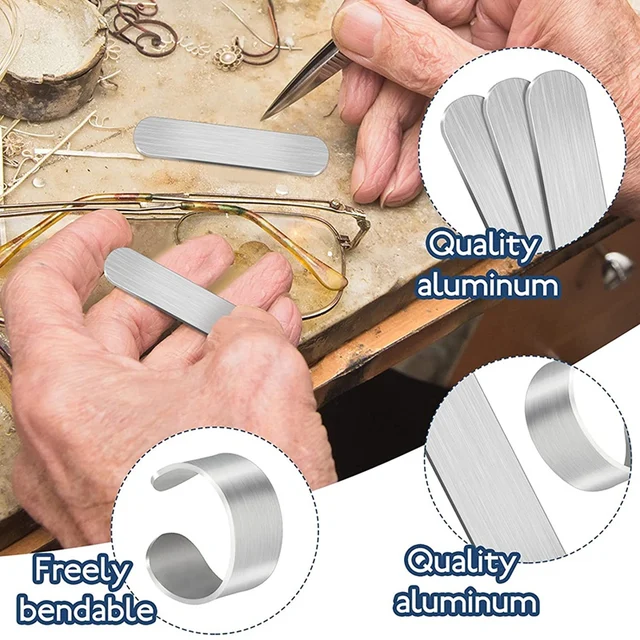 12 Pieces Metal Stamping Blanks Aluminum Rings Blanks 0.47X2.24, Metal