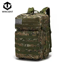 

WINCENT Military Tactical Backpack Men Army Assault Molle Rucksack Outdoor Hiking Travel Hunting Camping 900D Waterproof Bag 50L